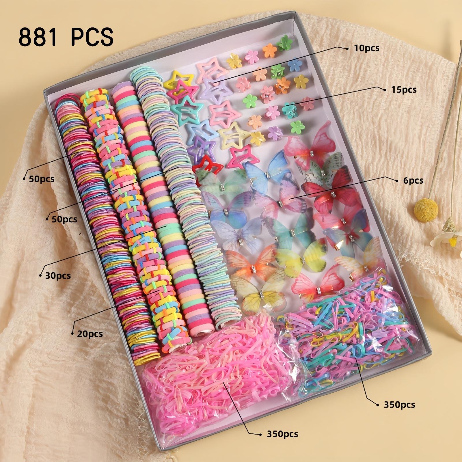 870-Piece Kids Hair Accessory Set, Includes Colorful Hair Bands, Bows, Clips, Ideal for Little Girls' Hairstyles, Party & Festival Use, Hair Accessories Sets