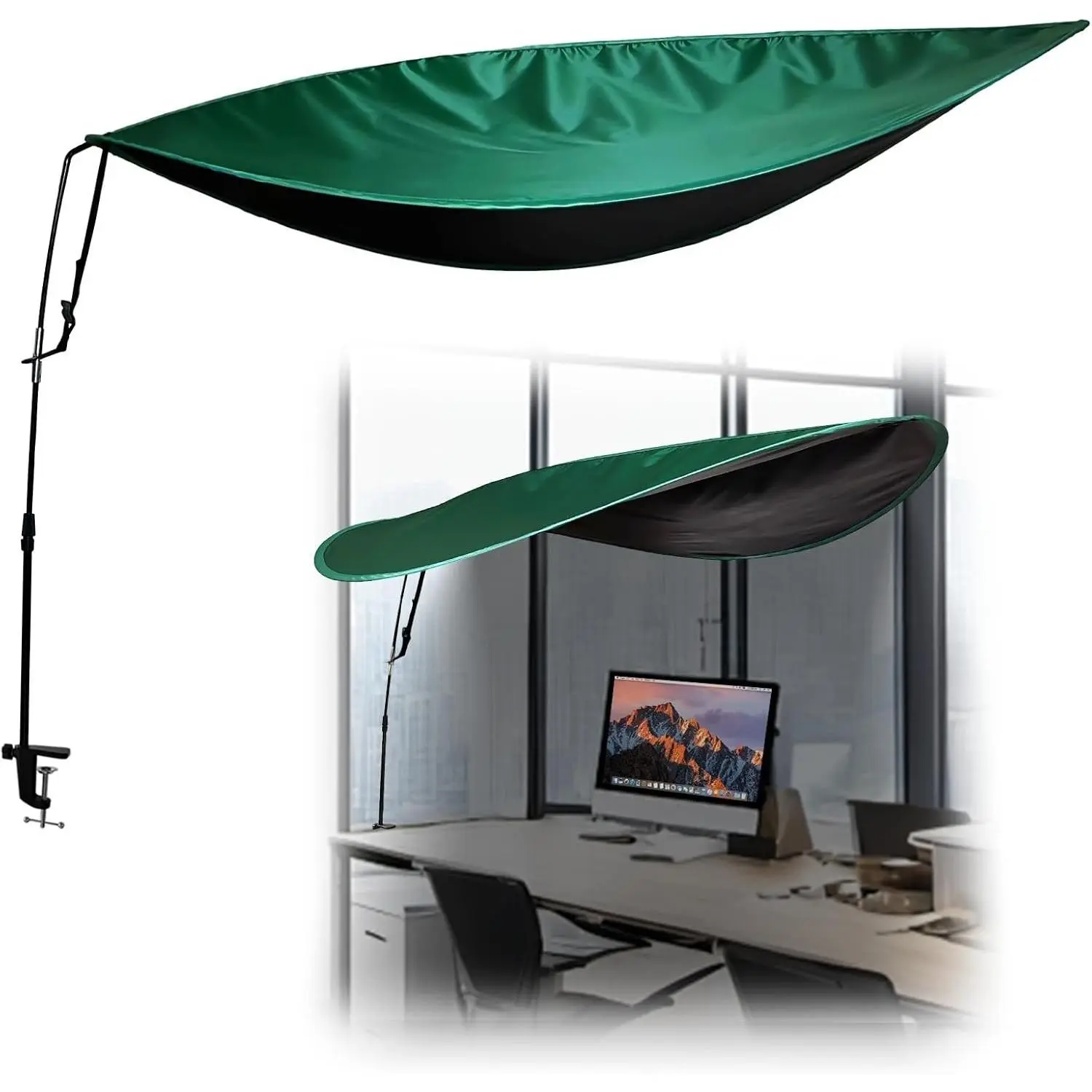 Adjustable Office Cubicle and Desk Shade, 55" Extra Large Privacy Shade for Desk, Blocks Overhead Light Glare and Distractions, 360° Rotating Height Adjustable Desk Canopy for Office Workspace