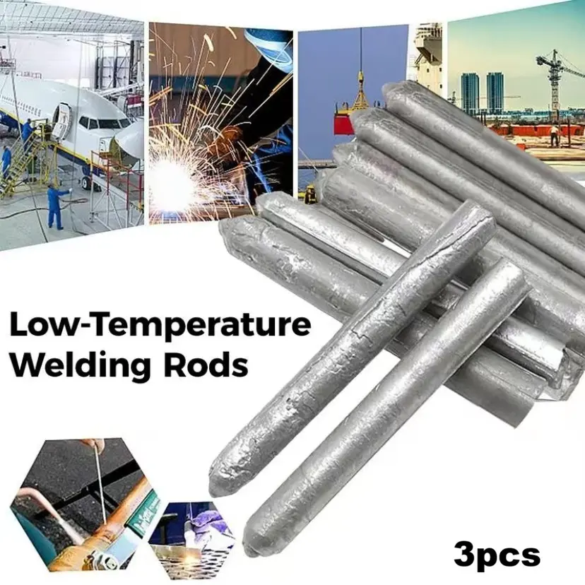 Low-Temperature, Easily Fusible Aluminum Welding Rods, Suitable for Water Tanks and Pipes. Multi-Functional, Fast-Melting Flux-Cored Rods, Suitable for Stainless Steel, Copper, Iron, and Aluminum, Effectively Repairing and Filling Welds