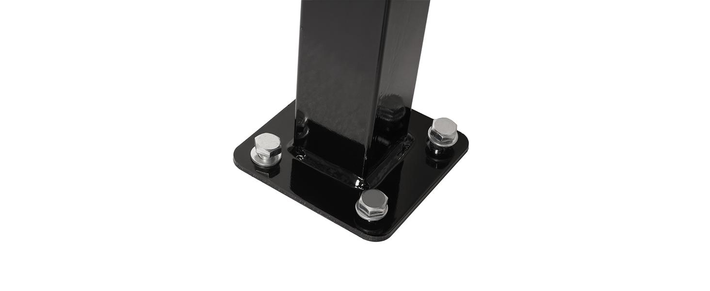 4-5 Step Hand Rail, Handrails for Outdoor Steps, 4-5 Steps Adjustable Outdoor Garden Railing for Stairs Black Steel Powder Coated Heavy Duty