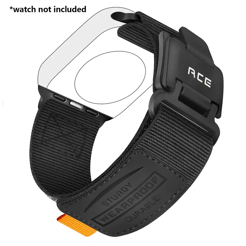 Compatible with Apple Watch Ultra Band Smart Watch Strap - for Men Comfortable Soft Nylon Sport Loop with Magnetic Hook Lock-Buckle for iWatch 49mm(Ultra3/2),46mm(Series 11/10),45mm(9/8/7),44mm(SE3/2/SE/6/5/4),42mm(3/2/1) Smartwatch Accessories