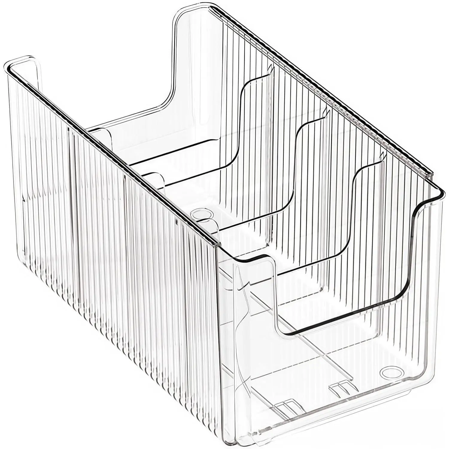 Foldable Storage Bins, Clear Expandable Boxes for Organizing, Adjustable from 9.65-16.93" Drawer Organizers Separators Dividers for Bedroom Kitchen Utensils Tools Closet
