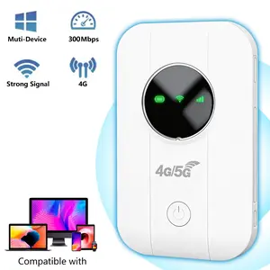 4G/5G LTE Portable Mobile Hotspot Router, 300Mbps Unlocked Pocket WiFi Supports 10+ Devices Connection, Type-C Recharge MiFi with LED Signal Display, WPA2 Secure Network for Travel, Car, RV, Truck & Outdoor Camping, Compatible with EU Countries