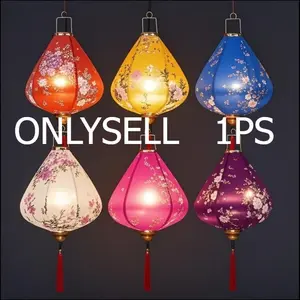 Water Drop Shape Silk Color Lantern, Multiple Colors, Perfect for Christmas, Halloween, New Year, Wedding, Hotel, Park, Hanging Design, No Power Needed