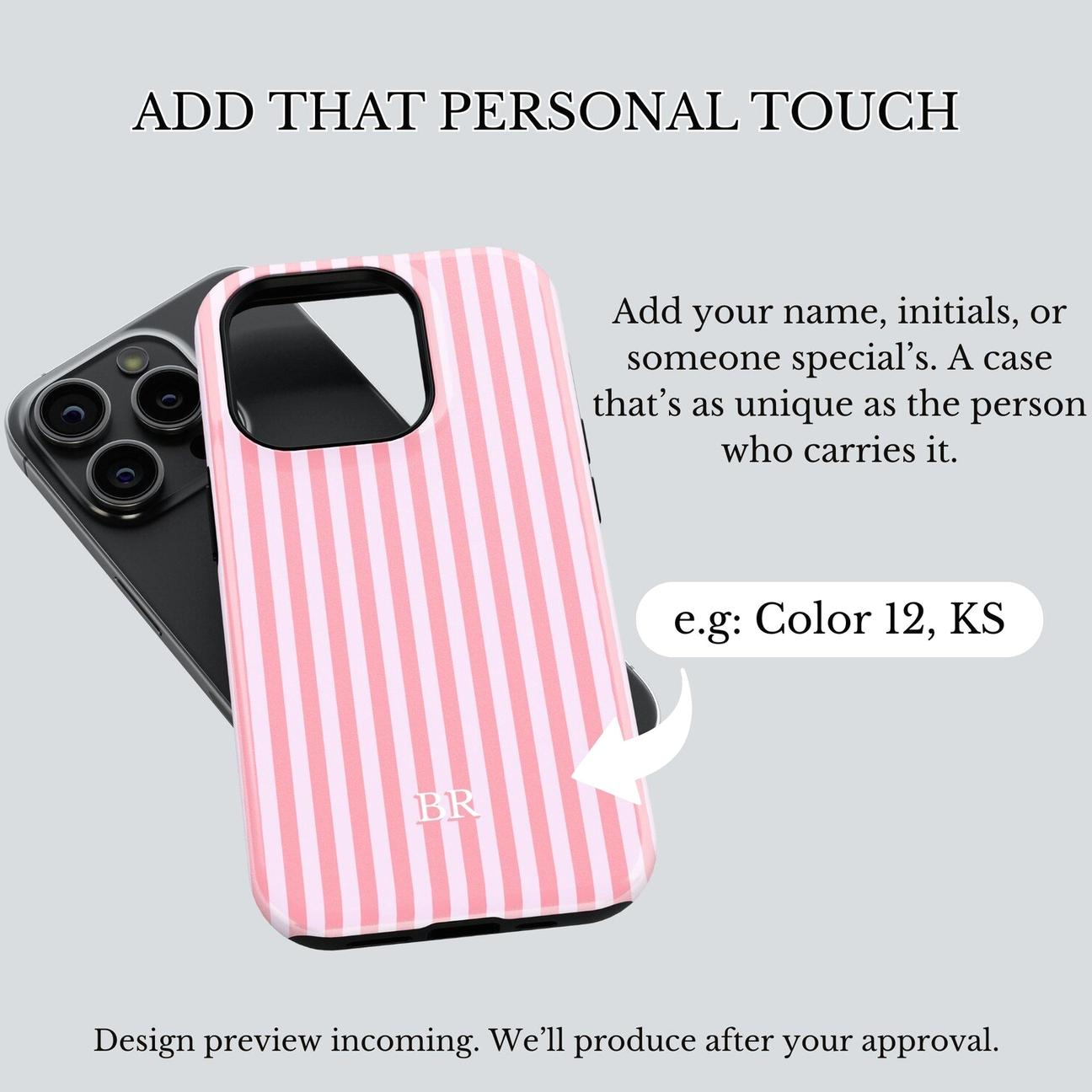 Personalized Monogram Phone Case Initial Phone Case Name Striped Summer Style Phone Case, Retro Christmas Movie Phone Case for iPhone 17 16 15 14 13 12 11 Pro Max X XS