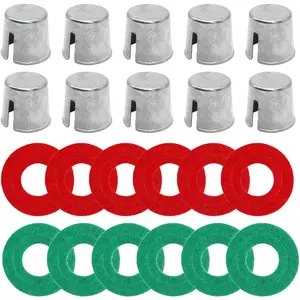 10PCS Car Battery Post Terminal Shims, Auto Lead Terminal Shim Caps with 12 Piece Washers Top Post Battery Post Ends Repair, Universal Vehicles, SUV, Truck, RV, Boat