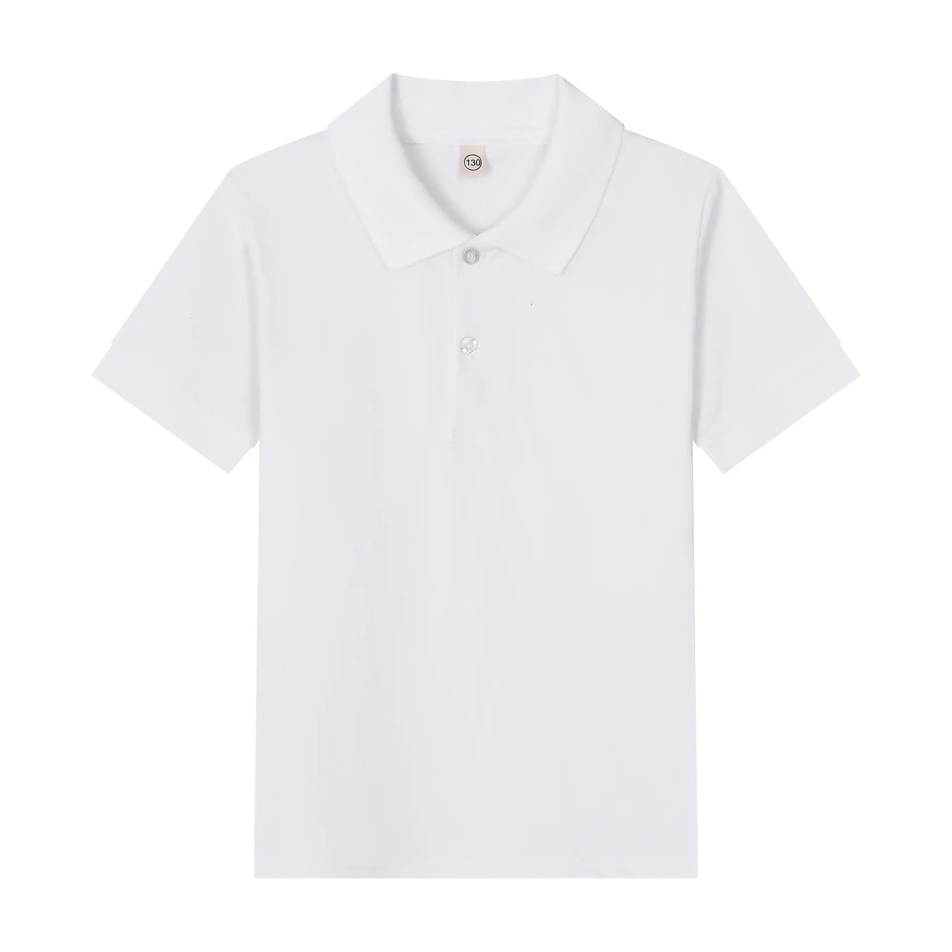 Boys' 5-Pack Plain Short Sleeve Stretch Pique Texture Shirts - Polyester, Elastane, Button-Front Tops for School Uniform (Ages 4-20), Cold Wash Compatible, Cold Wash Safe