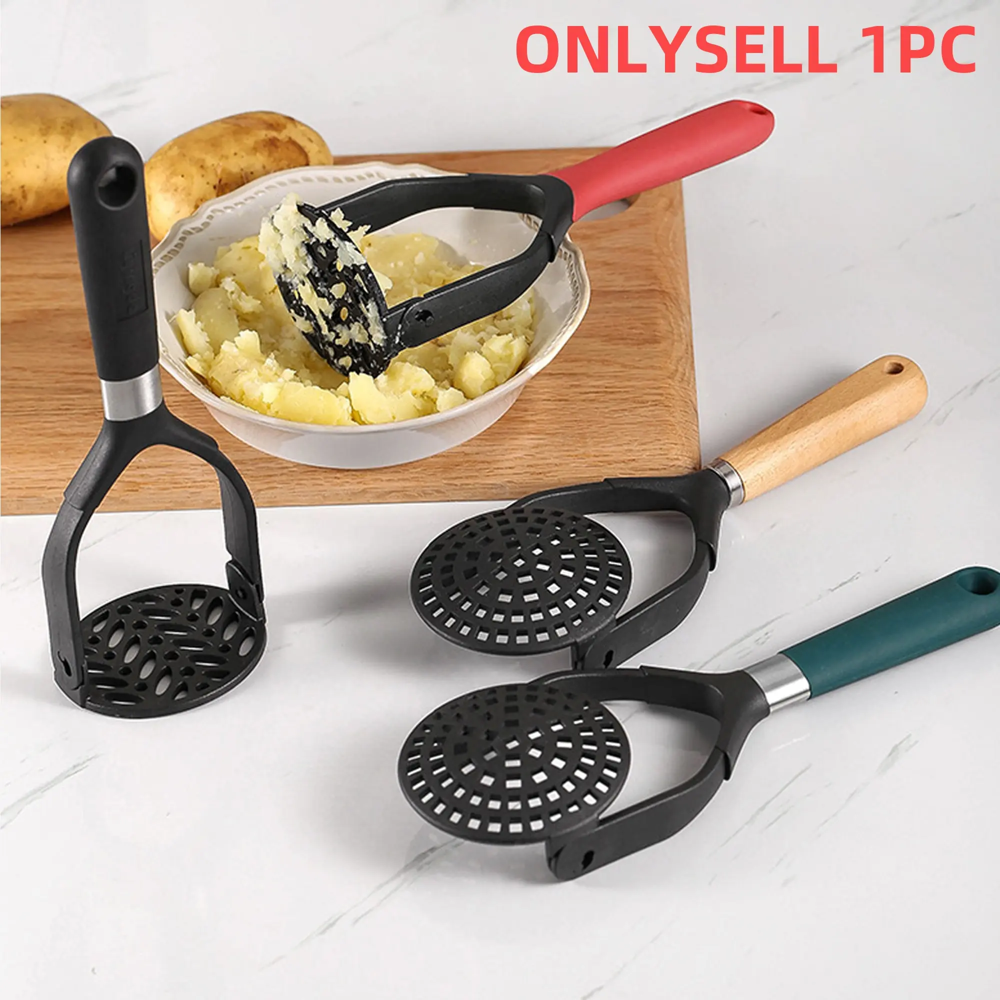 Potato Masher, Foldable Food Processor Tool, Space-Saving Kitchen Essential, Ideal for Potatoes, Avocados, Baby Foods, Handles, Mashed Potato Masher