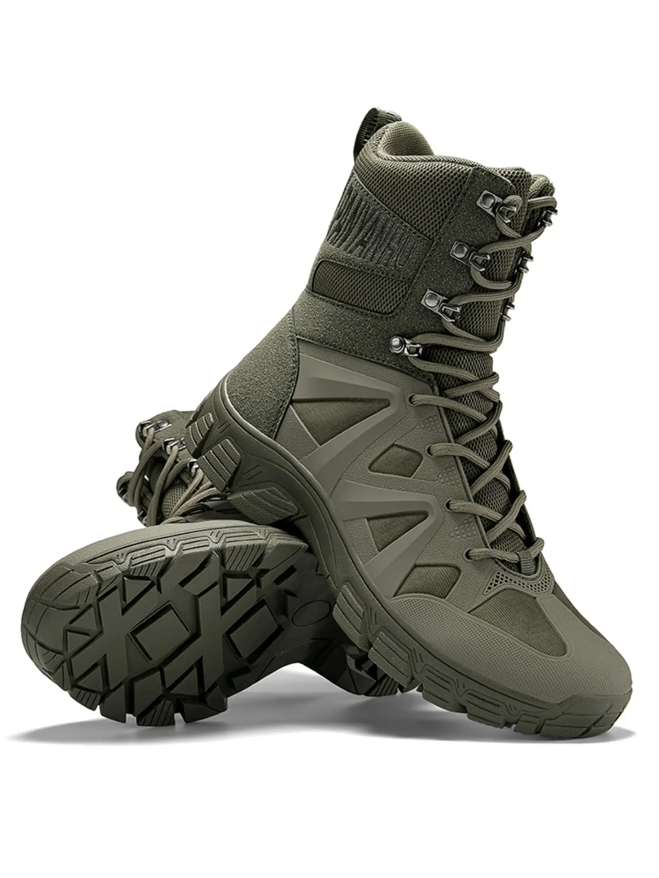 Men's Military Boots, Hiking Outdoor Shoes, Lightweight Waterproof Hiking, Ankle Design, High Top Waterproof Anti-Slip, Rubber Sole, Durable Footwear for Work and Activities