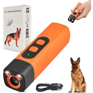 Dog Bark Deterrent Device with LED Light, Ultrasonic Anti Barking Device for Dogs, Long Range Training Stop Barking Behavior Indoors Outdoors, Safe Rechargeable Bark Control for Dogs