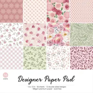 Spring  12x12 in Double Sided Paper Pad Pack Scrapbook Cardstock Decorative Paper - 36 Sheets - for Card Making Background Origami Decopage Decorative Scrapbooking Supplies