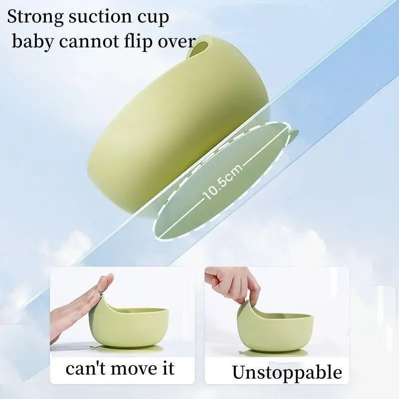 1PC Silicone Baby Feeding Bowl Tableware for Kids Waterproof Suction Bowl With Spoon Children Dishes Kitchenware Baby Stuff