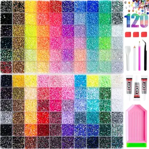 120 Color Rainbow Resin Flat Back Rhinestones Set, Includes Stamping Ink, Dotting Pen, ultimate creative gift for her,graduation gift,class of 2026,summerwins,mid year sale, deals for you，Perfect Gift for Craft Enthusiasts
