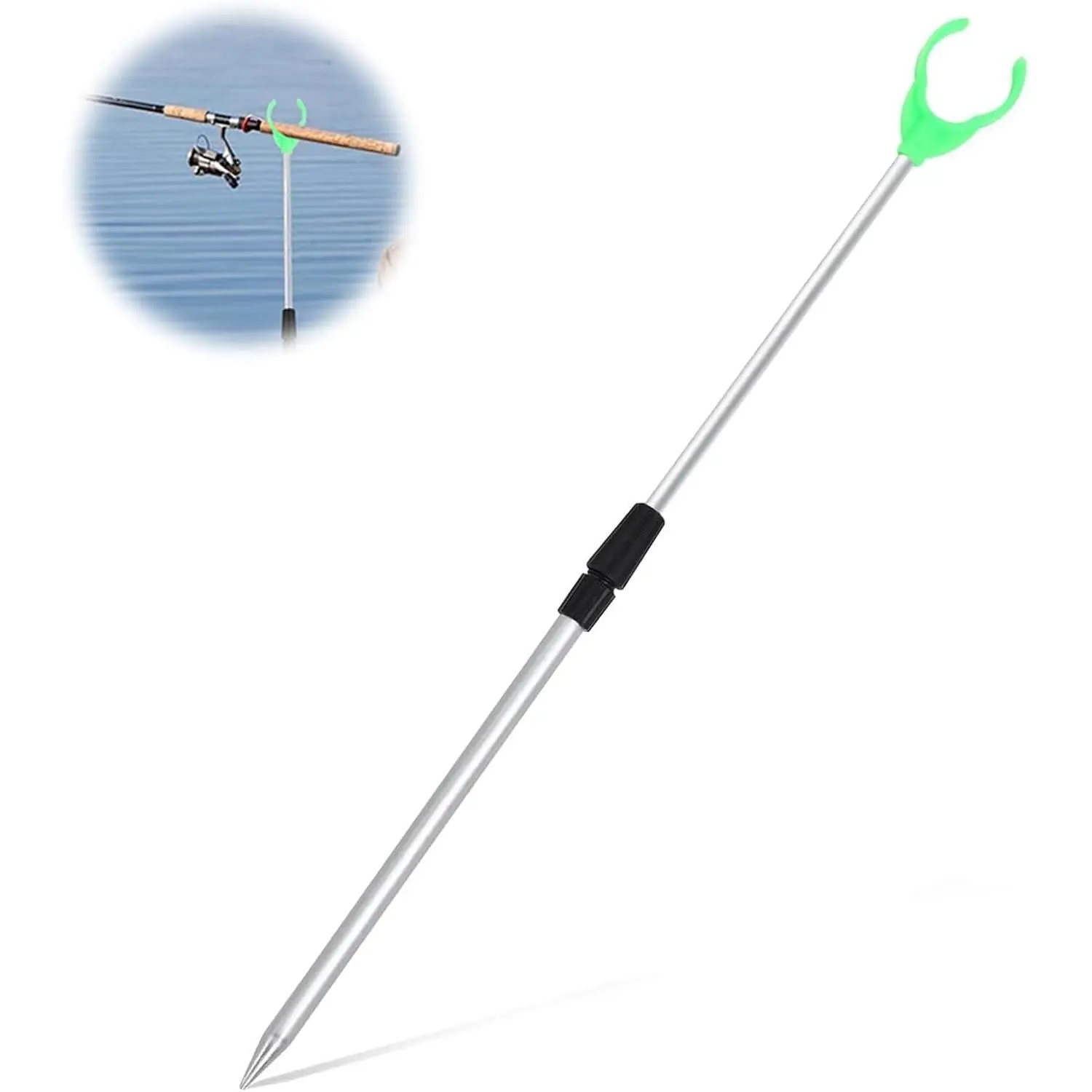 Fishing Pole Holders, Adjustable Telescopic Rod Holder Fishing Rod Bracket Extendable Fish Pole Holder for  Ground Sand (50cm)