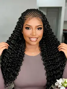 26-Inch Wavy Lace Front Wig for Women, Lace Front Design, Natural Curl Synthetic Fiber, Pre-Trimmed 13x6 Lace, Heat Resistant, Daily Wear