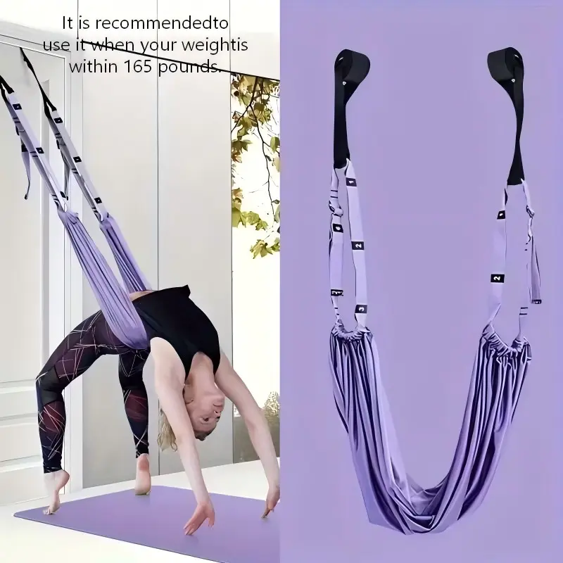 Multifunctional Aerial Yoga Hammock with Resistance Band, Home Yoga Stretch Strap, Ideal for Ballet, Gymnastics, Pilates, Unisex Fitness Equipment
