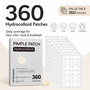 Hitworker Hydrocolloid Pimple Patches, Acne Stickers, 360 Count Mixed Size, Invisible & Waterproof, Daytime Use, Covers Blemishes, for All Skin Types, Spot Care