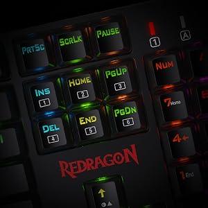Redragon K582 SURARA RGB LED Backlit Mechanical Gaming Keyboard with 104 Keys-Linear and Quiet-Red Switches