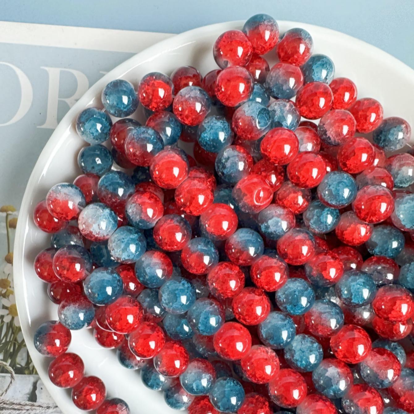 10mm Glitter Glass Beads (50pcs/100pcs), DIY Jewelry Making Accessories for Necklace & Bracelet & Earrings, Jewelry Beads for Women & Teenager, Handmade Crafts