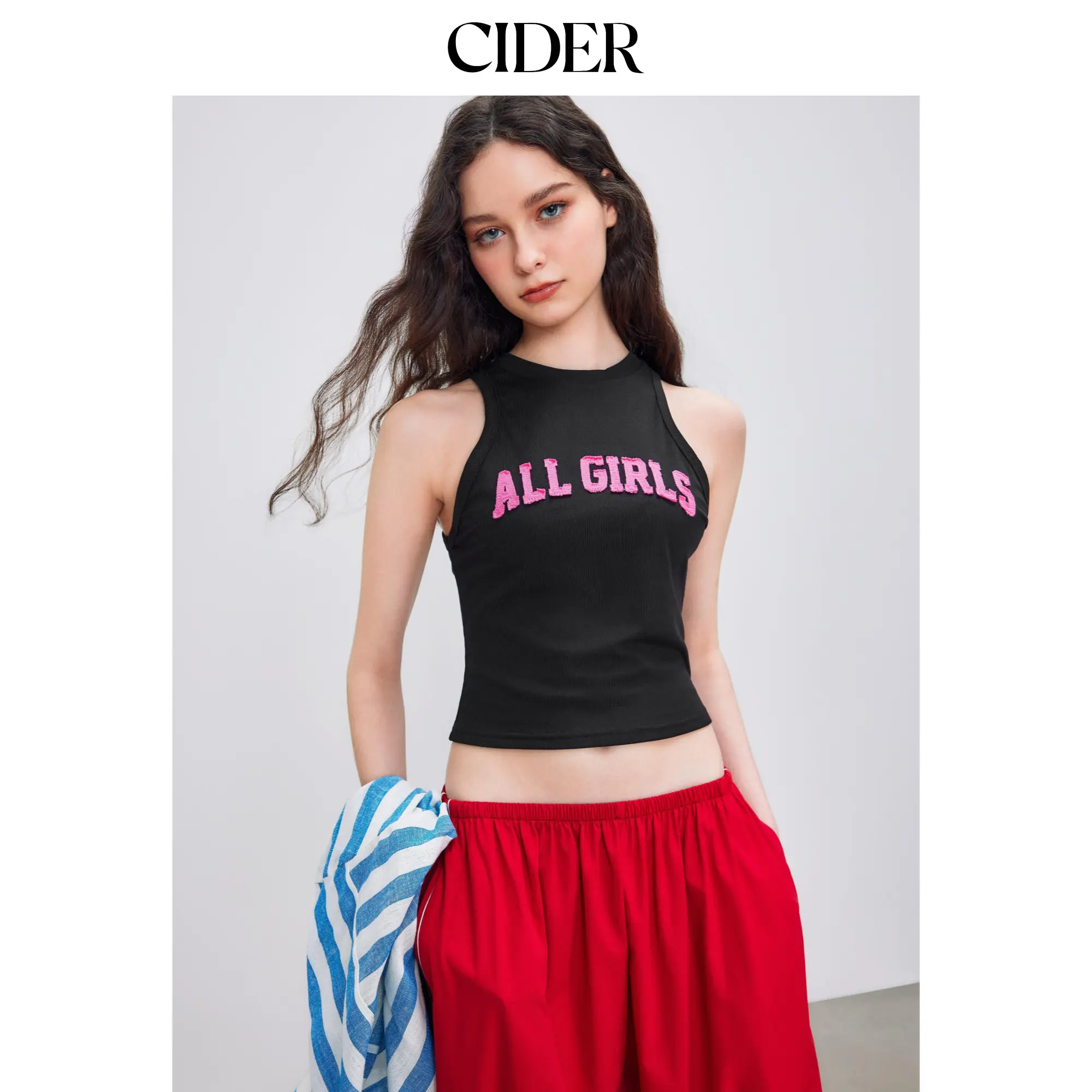 Cider [size 2-10] Round Neck All Girls Graphic Crop Tank Top SummerWins