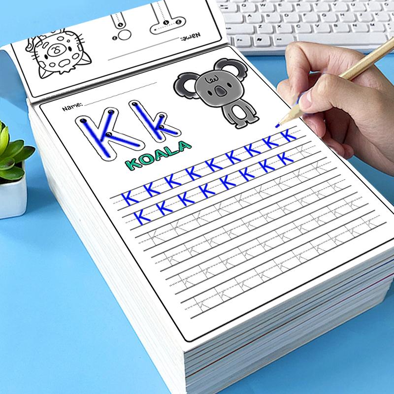 64 Page Alphabet Practice Book for Kids, Tracing Preschool Books, Cute Cartoon Design, Back-To-School Supplies, Easter & Christmas Gift, Durable Paper Pages, Learning Materials