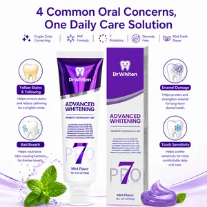 DrWhiten Purple Toothpaste, PAP Color Correcting Toothpaste, DrWhiten Peroxide Free Mint Grape Toothpaste, Helps Remove Surface Stains, Fresh Breath Daily Oral Care
