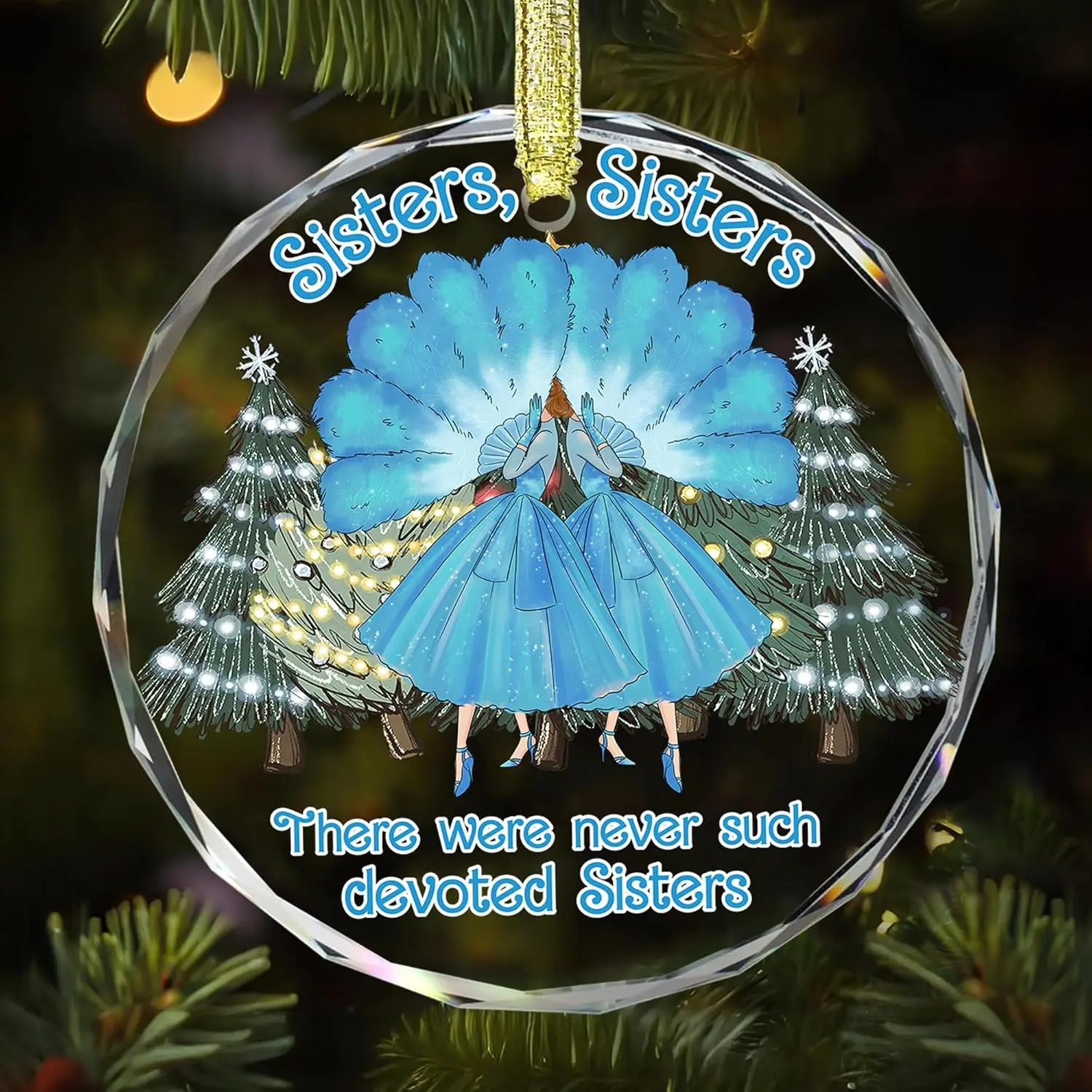Sister Ornament for Sister, Women  - White Christmas Ornament 2025 - There were Never Such Devoted Sisters - Xmas Tree Decor