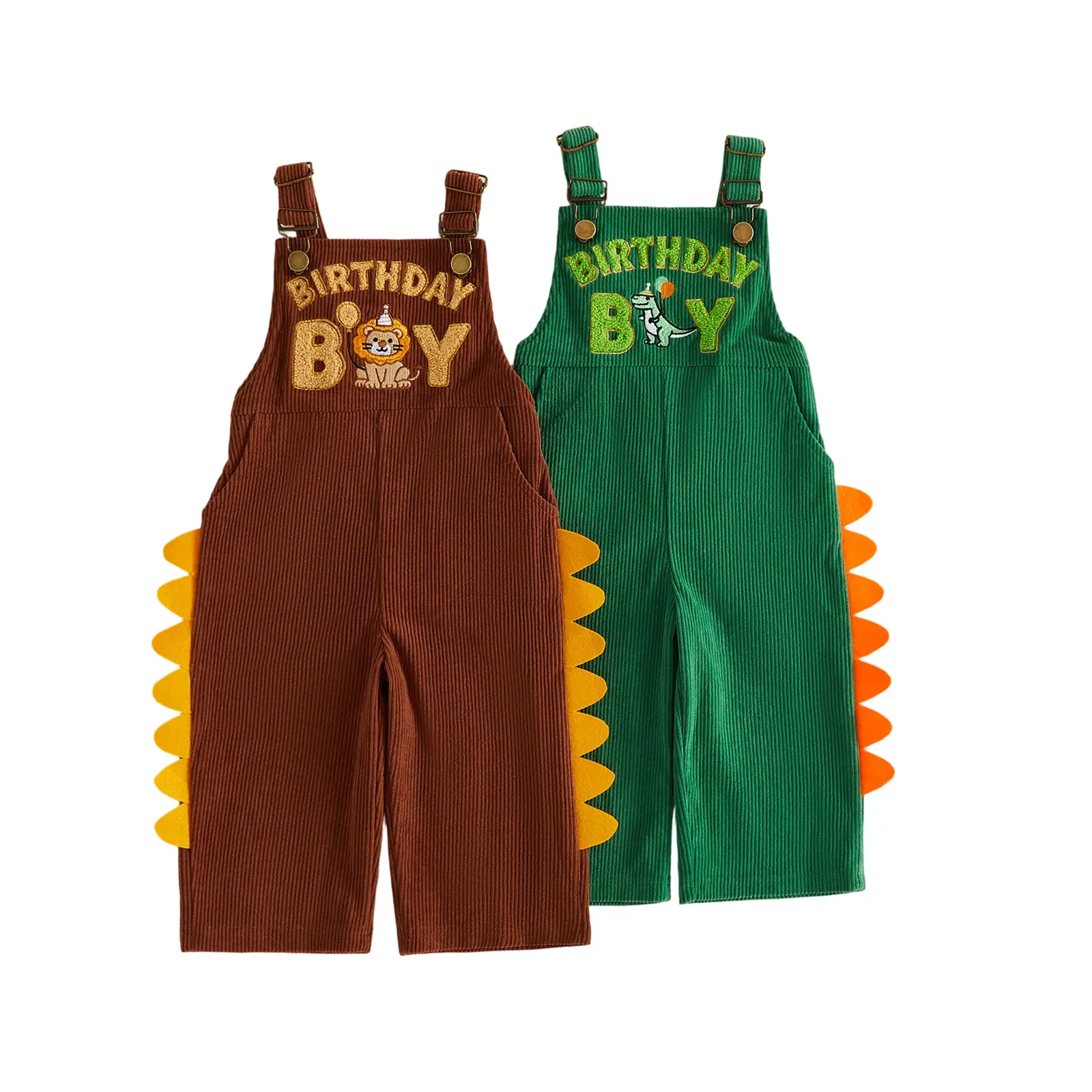 Toddler Baby Little Boys Overalls Sleeveless Embroidery Letters Animal Casual Jumpsuit Birthday Clothes 1-5 Years