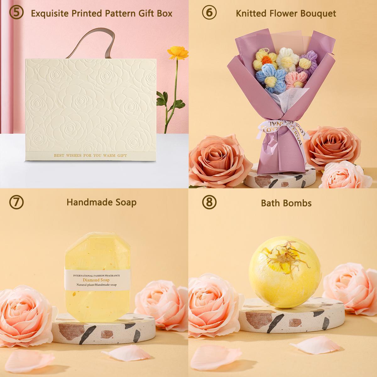 Baby Shower Gift Basket, Including Tumbler, Soap, Bath Ball, Scented Candle, Necklace, Socks, Towel, Gift Bag, Gift for Women, Birthday Gift