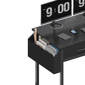 Computer Desk with Fabric Drawers for Home Office Bedroom, 40 Inch Small Gaming Desk with 2 Drawers, Study Writing Table PC Desks