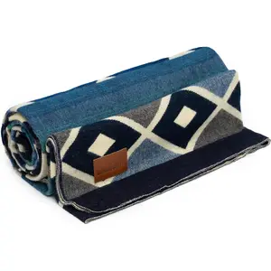 Blanket Throw | Large, Beautiful, Warm, Soft,  in Ecuador by Local Artisans |94? x 78?| Ultra-Soft,  & Breathable | Non-Itchy or Scratchy Fabric (Blue Pyramid)