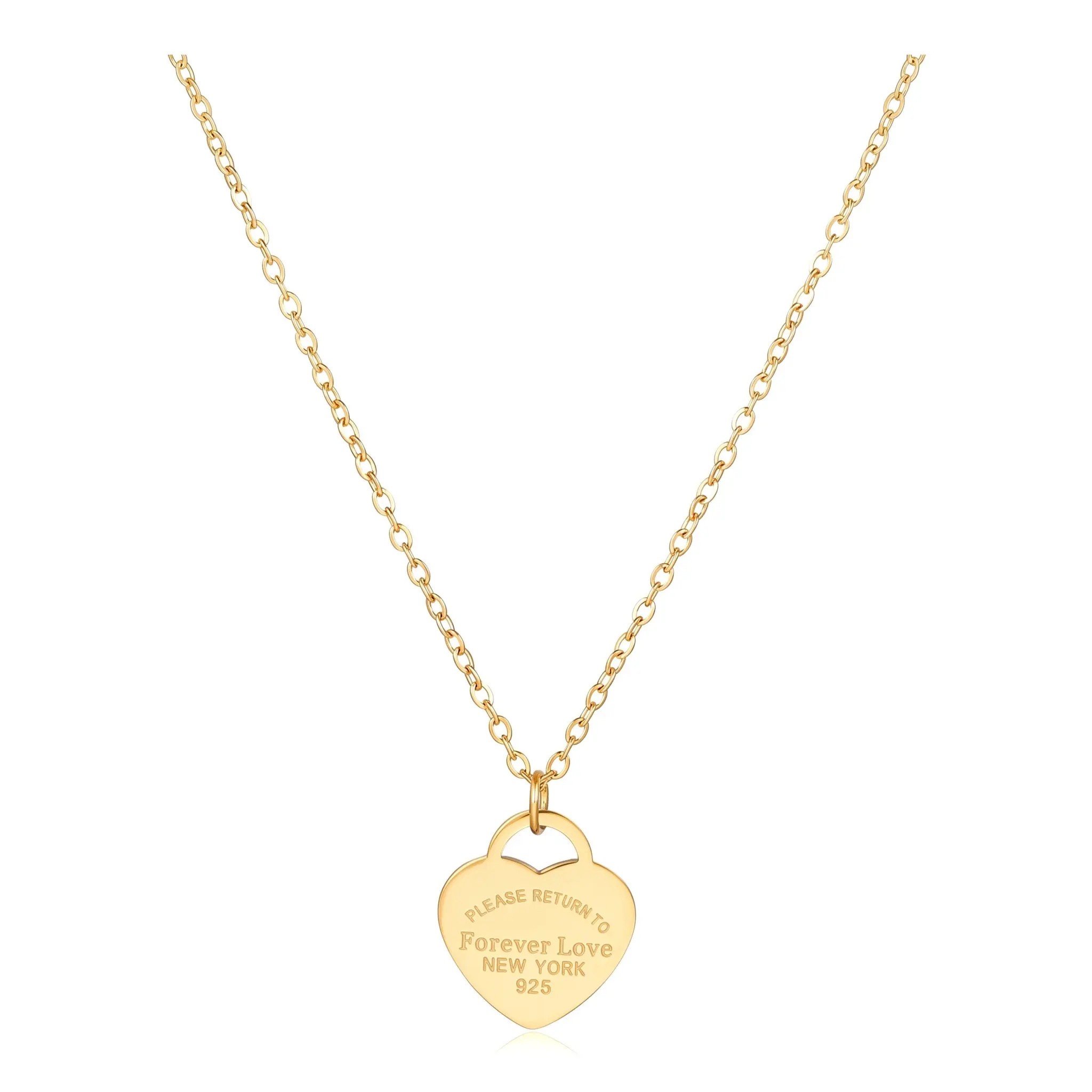 Women's Stainless Steel Heart Shape Pendant Necklace - Unisex, Everyday Wear, Durable Hypoallergenic Chain, Gold & Silver, Cute Sweet Valentine Gift, Chocker Necklace, Retro Casual