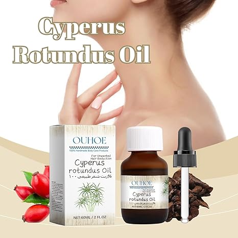 2PCS Cyperus Rotundus Oil for Hair Removal, Natural Cyperus Oil, Cyperus Rotundus for Reducing Body Hair Growth, Moisturizing & Soothing, 2 FL OZ