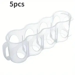 5-Pack Clear Plastic Drink Can Organizer – Stackable Storage Bins for Soda, Beverages, and Beer Cans; Space-Saving Can Organizer for Refrigerator, Pantry, and Kitchen Countertop