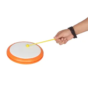 Plastic Hand Drum with Plastic Sticks, Native American Style Musical Instrument, Compact Size 20.5x20.5x9.5cm