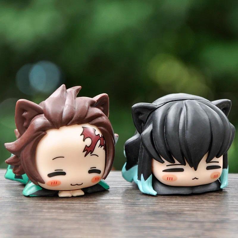 Demon Slayer: Cat Ears Figure Pose Model Table Decoration Cute Q Version Furniture Decoration Collectible Gift