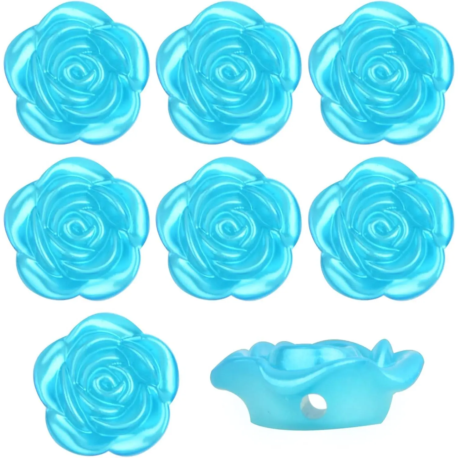 15 mm ABS Plastic Rose Flower Beads Lovely Roseflower Spacer Beads (White)