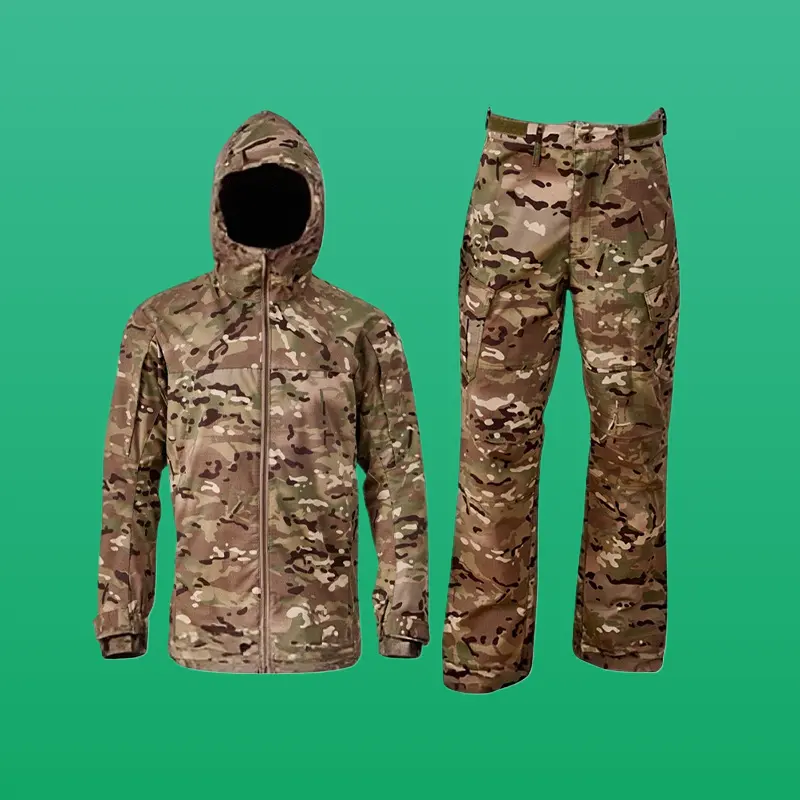 Men's Full-Length Camo Hoodie Tactical Suit - Ripstop Mesh, Breathable, Quick-Dry Tactical Gear for Outdoor Activities with Customizable Fit (Workwear & Special Occasion Uniform)