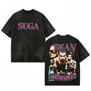 Sean O’Malley “Sugar” Vintage MMA Graphic T-Shirt UFC Inspired Oversized Streetwear Tee Heavy Cotton Gym Workout Shirt Combat Sports Casual Top for Fighters Fans Gift
