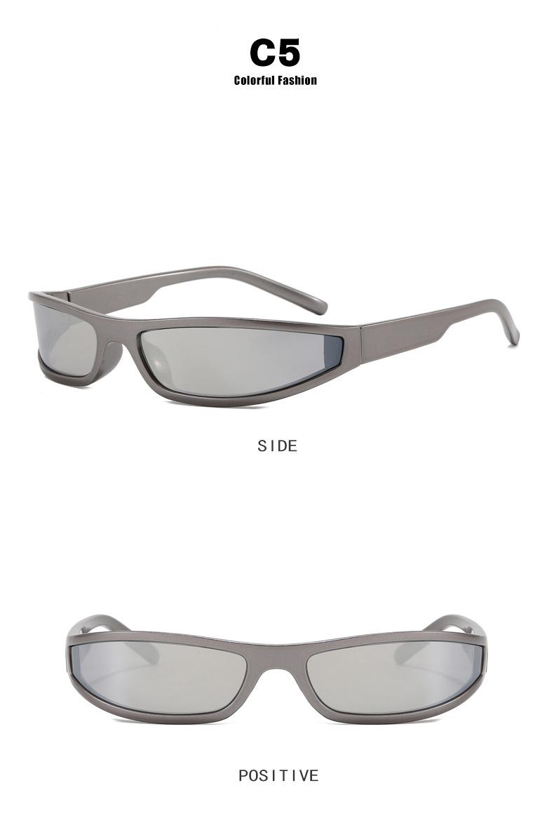 Y2K Wrap Around Futuristic Sunglasses for Women Men | UV400 Protection 2000s Cyberpunk Sport Sunglasses, Trendy Slim Shield Shades for Streetwear Festival Daily Wear