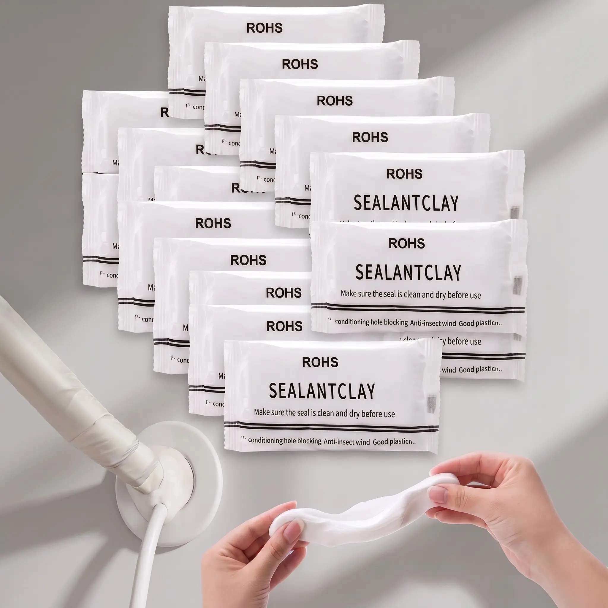 15pcs Moldable Sealant Clay Putty, Waterproof Windproof Anti-Insect Wall Hole Gap Filler, Reusable Sealing Mud for Home Repair, Durable Waterproof Sealant