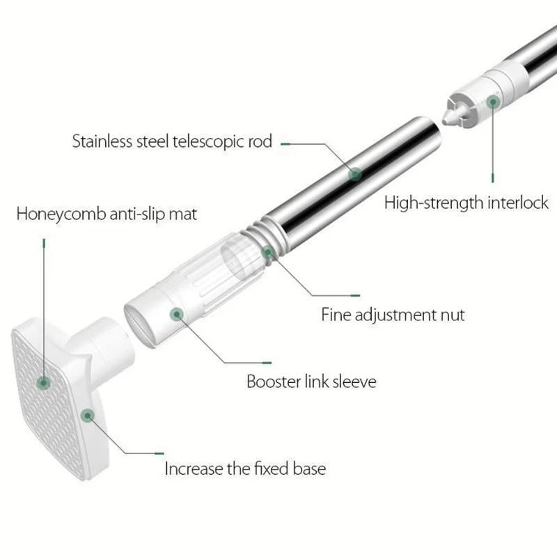 Clothing Hanger Telescopic Rod Stainless Steel Multipurpose Curtain Support Pole Balcony Clothes Drying Hanger For Wardrobe