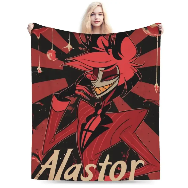 Vintage Alastor Hazbined Hoteled Blankets Fleece  Winter  Breathable Soft Throw Blankets for Bedding Office Quilt