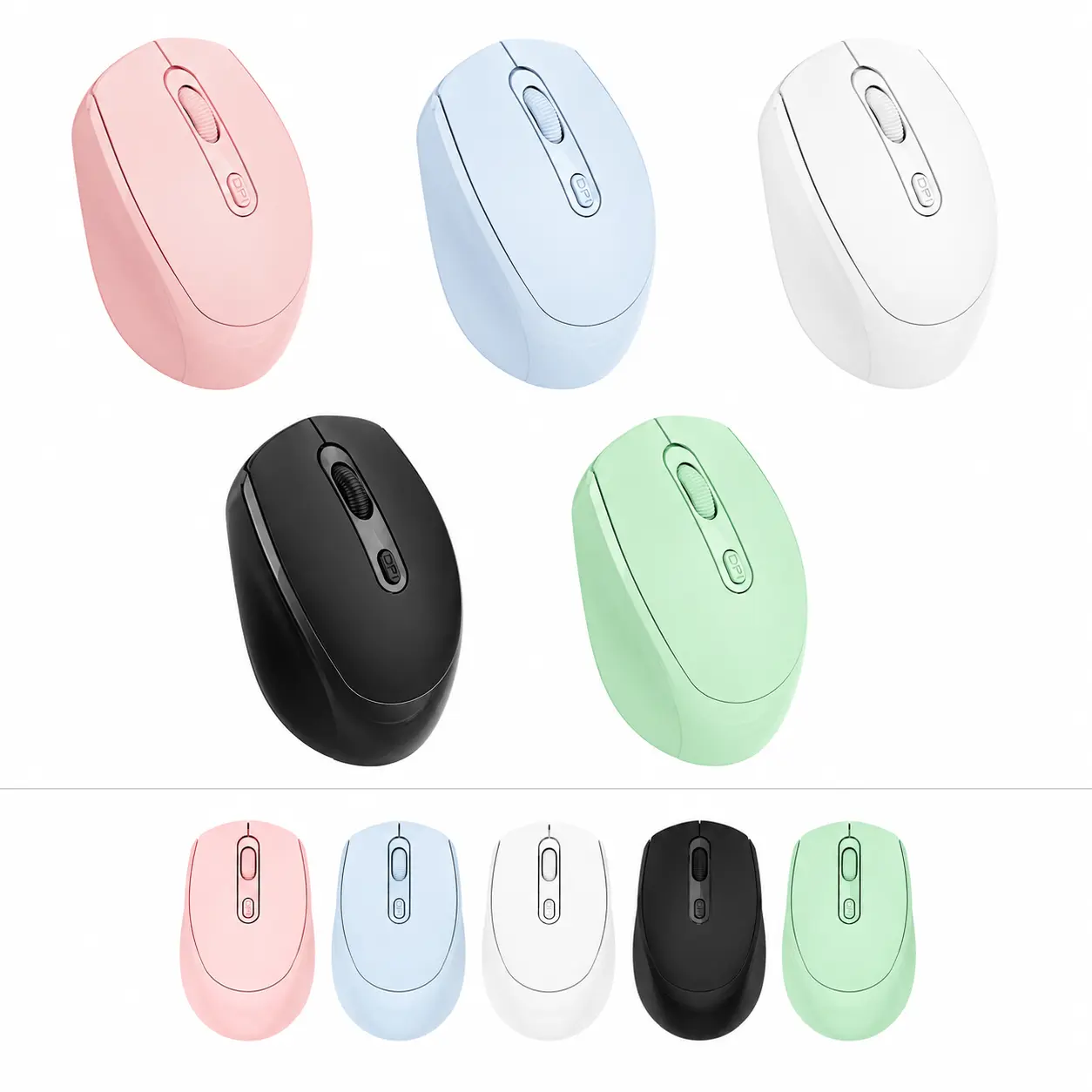 Cute Wireless Mouse for Laptop, Silent Click Bluetooth Mouse, Pink Aesthetic Desk Accessories, Portable Computer Mouse for Office & Study