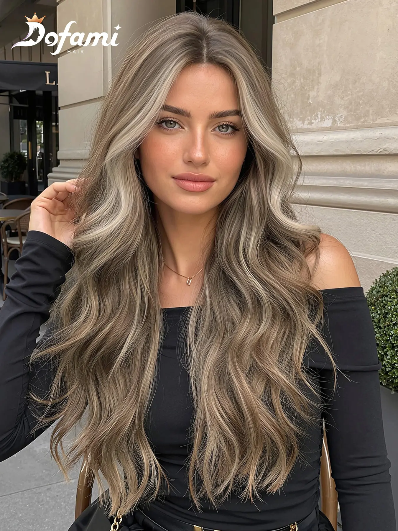 European and American Lazy Style Hair Dye, Ash Highlights, Rice Gold Parisian Paint Dye, Voluminous, Face-Lighting, Non-Adhesive, Versatile, Body Wave Highlight