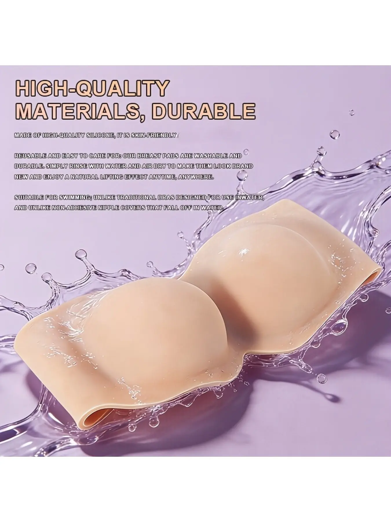 Realistic silicone breast pads, super soft and skin friendly, fixed type, reusable, breast reconstruction bra accessories after surgery, elastic and stretchable, enhancing confidence, Silicone Pads Covers, Bra Pads Inserts, Bra Inserts Padding