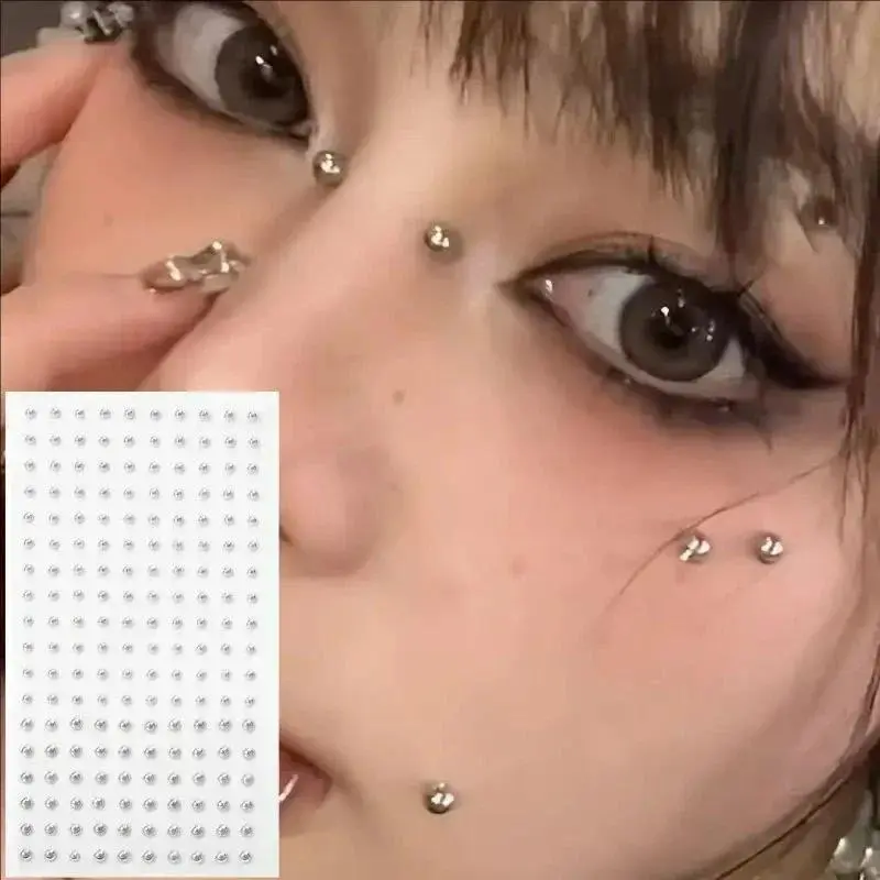 58pcs Non Piercing Lip Nails Sticker Selfadhesive Waterproof Reusable Fake Lip Nail Eyebrow Nose Ring Body Belly Button Jewelry