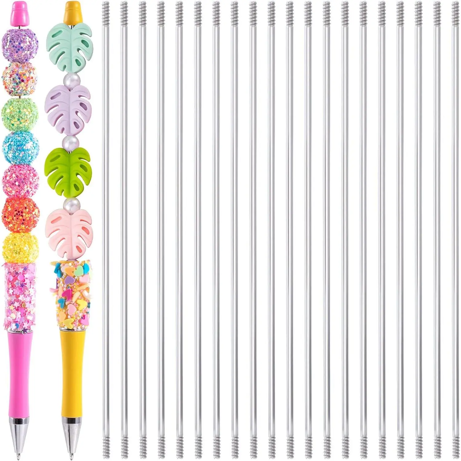 20 count Rust-Resistance Stainless Steel Pen Extenders for Beadable Pens, Beadable Pen Extender Rods, Metal Blank Bars for Beadable Pens (4.6 Inches)