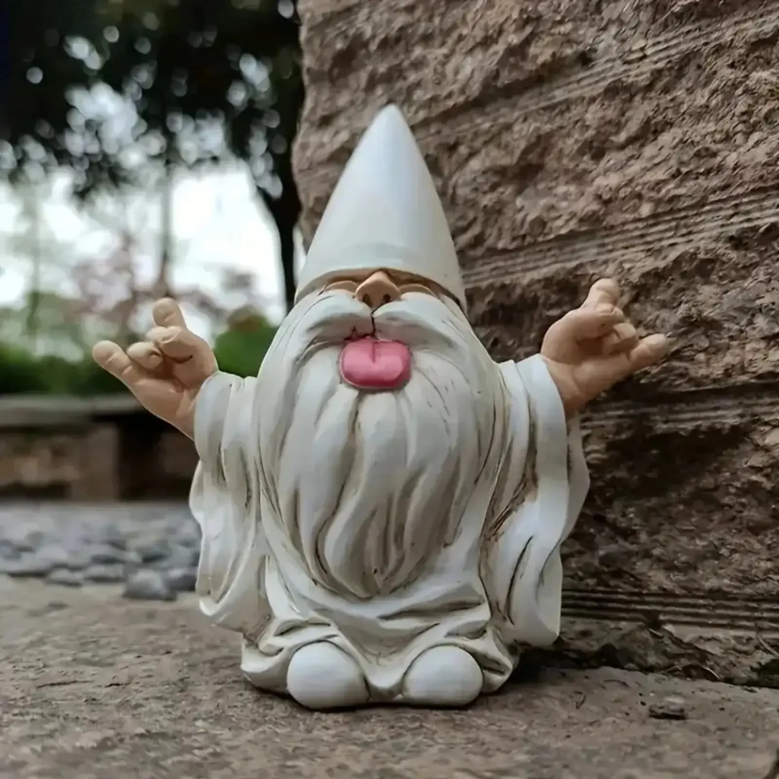 Naughty Tongue-Sticking Gnome Figurine, Waterproof Resin Dwarf Ornament, Funny Novelty Outdoor Garden Yard Decor