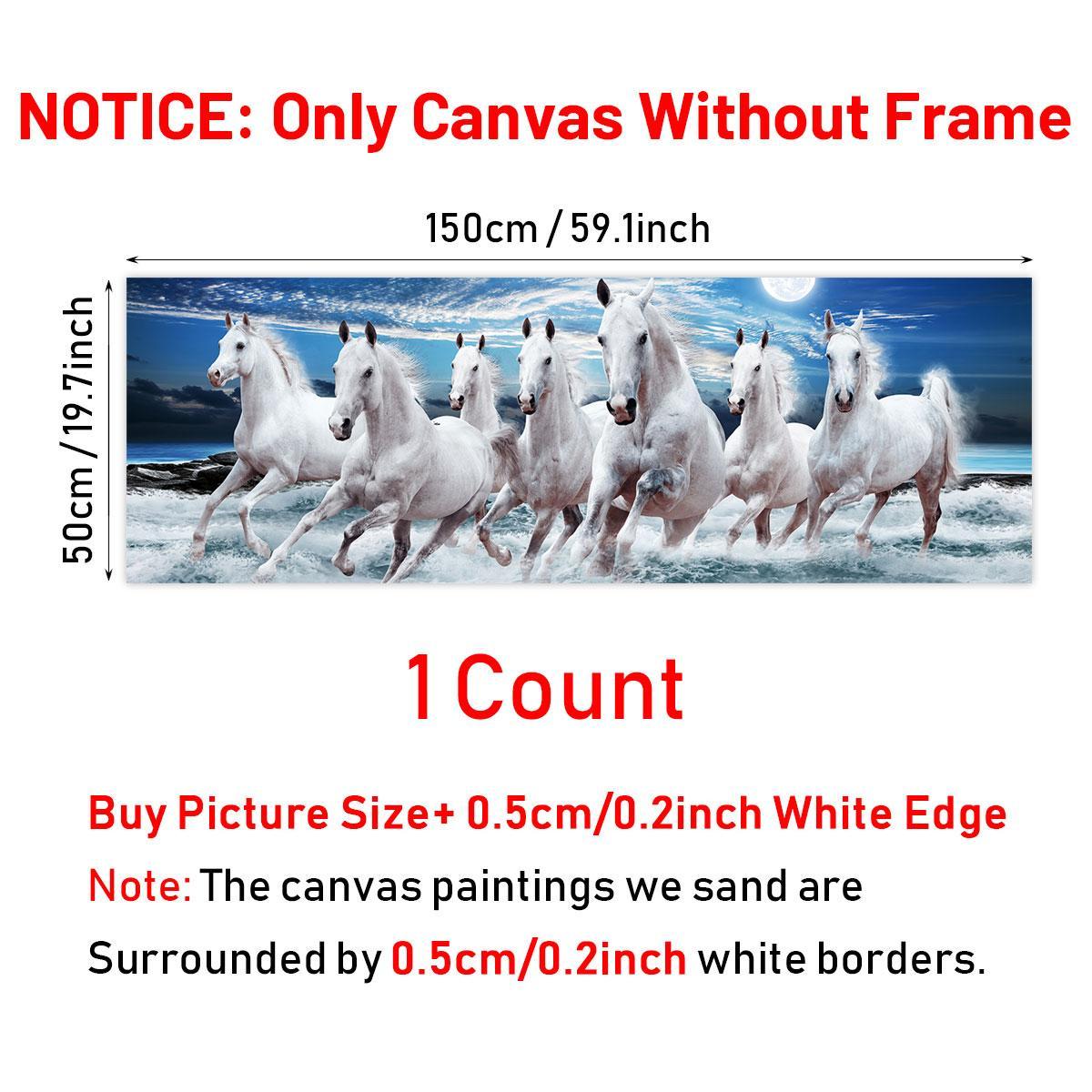 Running Horse Pattern Canvas Poster without Frame, 1 Count Creative Animal Canvas Painting, Wall Art Decor for Home Living Room Bedroom Office